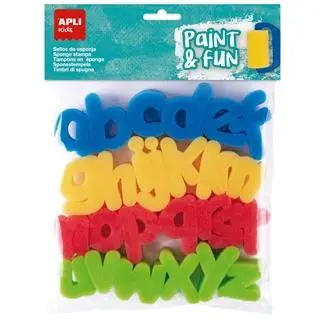 APLI SELLOS PAINT&FUN ESPONJA ABC BOLSA DE 26 C/SURTIDOS