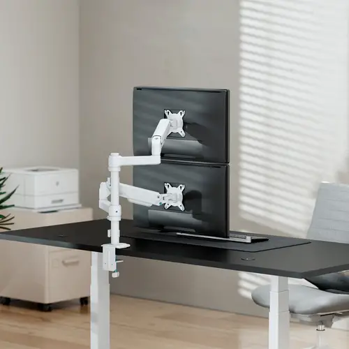 Soporte de Mesa Eco Contrapeso Giratorio e Inclinable para Monitor/TV 9kg (3 PIVOTES, 2 BRAZOS) de 17-32, Blanco - Imagen 5