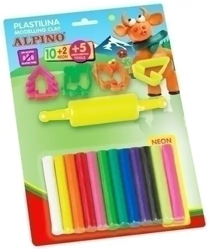 PLASTILINA ALPINO BLISTER 10+2 17GR HERR