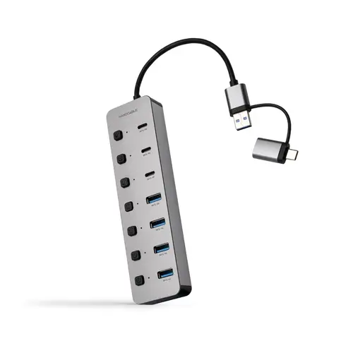 HUB USB-C+USB-A/M a 4xUSB-A + 3xUSB-C 3.0 + USB-C 5V - Imagen 1