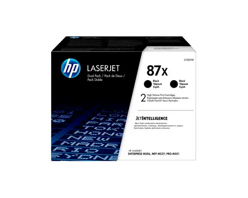Paquete de 2 cartuchos de tóner negro Originales LaserJet 87X de alta capacidad - Imagen 1