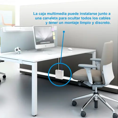 Caja de conexiones multimedia de pared VGA+HDMI+JACK3.5+RCA+2xUSB+2xRJ45, Blanco - Imagen 7