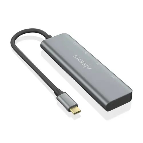 Hub USB 3.2 Gen1 5G USB-C, USB-C/M-2xUSB-C/H-2xUSB-A/H, Gris, 15 cm - Imagen 2
