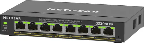 8-Port Gigabit Ethernet High-Power PoE+ Plus Switch (GS308EPP) Gestionado L2/L3 Gigabit Ethernet (10/100/1000) Energía sobre Ethernet (PoE) Negro - Imagen 3