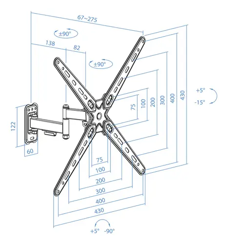 Soporte de Pared para Pantallas 13"-55", Negro - Imagen 6