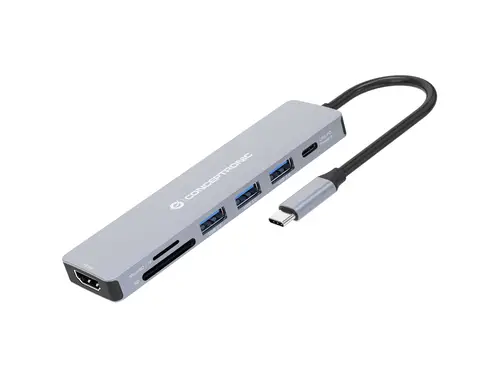 DONN19G base para portátil y replicador de puertos Alámbrico USB 3.2 Gen 1 (3.1 Gen 1) Type-C Gris - Imagen 3