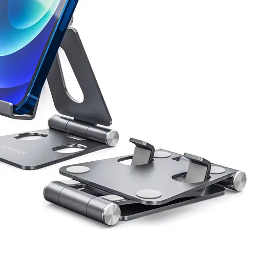 Soporte De Sobremesa Tamaño M Ajustable (2 Pivotes) Para Movil / Tablet, Gris - Imagen 4