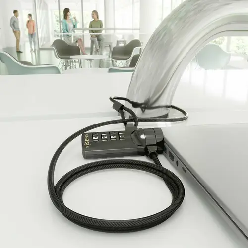 Cable de seguridad con cerradura de combinación para Ordenador, Monitor, Portátil 1.5m - Imagen 5