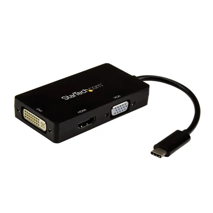 Adaptador USB-C de Vídeo Multipuertos - 3en1 - 4K 30Hz - Negro