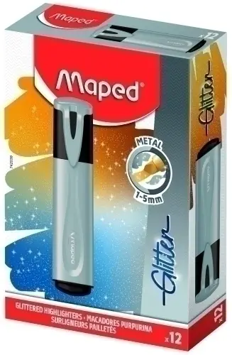 ROTUL. FLUOR MAPED GLITTER PLATA