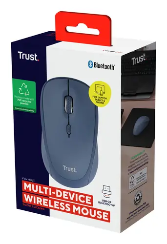 Yvi+ ratón Universal Ambidextro RF Wireless + Bluetooth Óptico 1600 DPI - Imagen 5