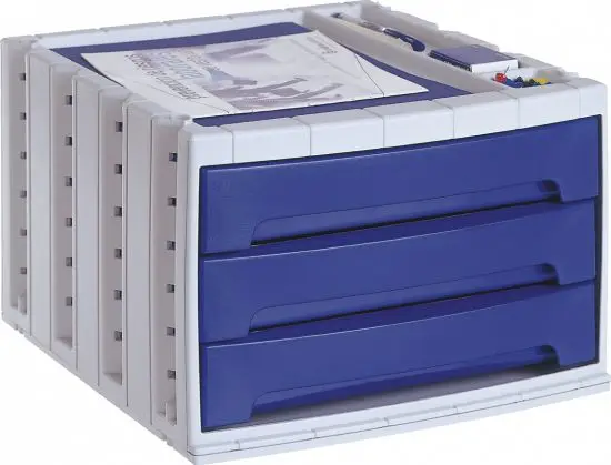 6003 AZ cajonera para oficina Azul, Gris Poliestireno