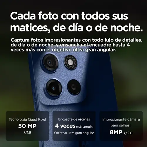 moto g15 17,1 cm (6.72") SIM doble Android 15 4G USB Tipo C 8 GB 512 GB 5200 mAh Marina - Imagen 14