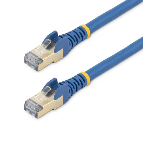 Cable de 0,5m de Red Ethernet RJ45 Cat6a Blindado STP - Cable sin Enganche Snagless - Azul - Imagen 4