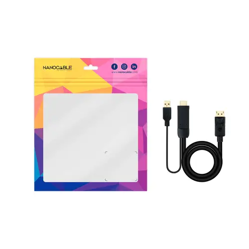 Cable Conversor HDMI 2.0 a DisplayPort V1.2, 1.8 m, Negro - Imagen 7