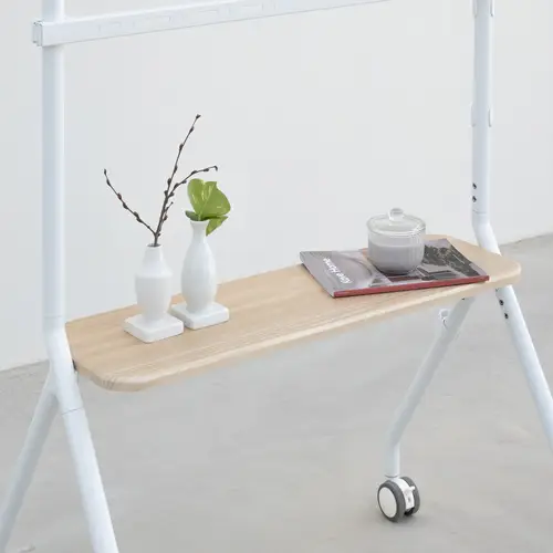 iLOVE Soporte de Suelo con Ruedas para Pantalla 49"-80", Blanco y Haya - Imagen 6