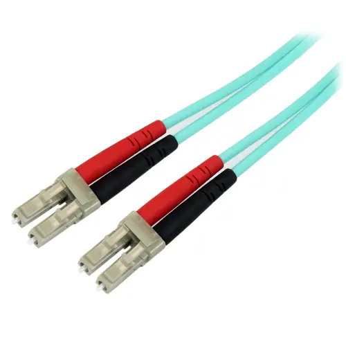 Cable de 10m de Fibra Óptica Multimodo OM3 LC a LC UPC - Full Duplex 50/125µm - para Redes de 100G - LOMMF/VCSEL - Pérdida Baja al Insertar <0.3dB - Cable LSZH - Imagen 1