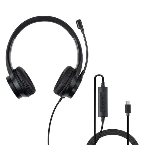 20439 auricular y casco Auriculares Alámbrico Diadema Oficina/Centro de llamadas USB Tipo C Negro - Imagen 4