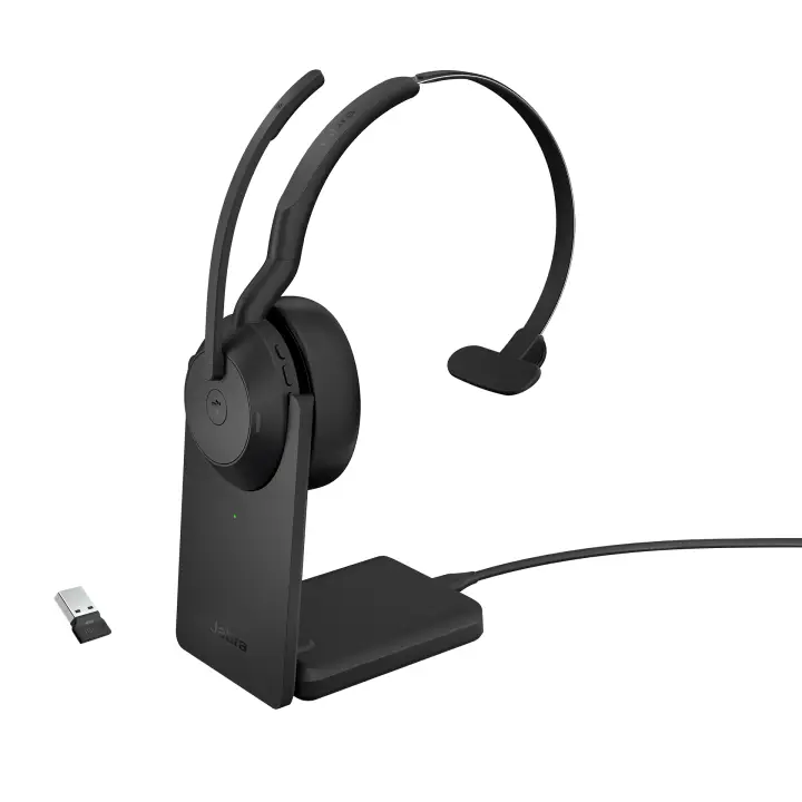 Evolve2 55 Auriculares Inalámbrico y alámbrico Diadema Oficina/Centro de llamadas Bluetooth Base de carga Negro