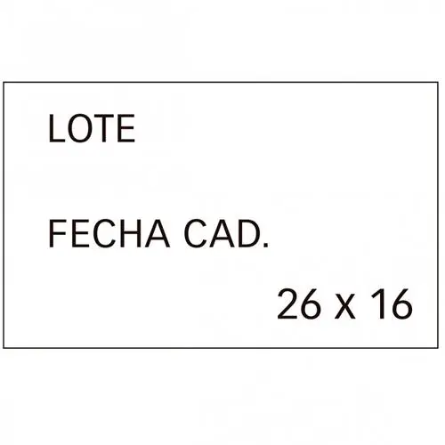 PACK 6 ROLLOS APLI ETIQ. 26X16 LOTE+CAD 101950