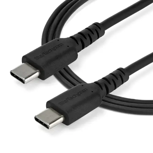 Cable de 2m de Carga USB C - de Carga Rápida y Sincronización USB 2.0 Tipo C a USB C para Portátiles - Revestimiento TPE de Fibra de Aramida M/M 60W Negro - iPad Pro Surface - Imagen 4