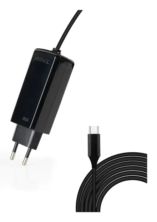Cargador de portátil GAN USB-C PD 100W, Negro
