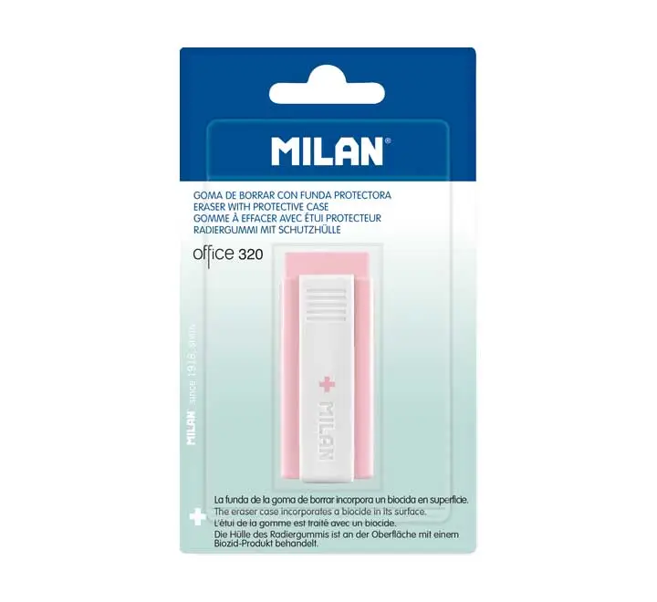 BL. GOMA BORRAR MILAN +EDITION ANTIBAC. ROSA - Pack de 12 unidade..