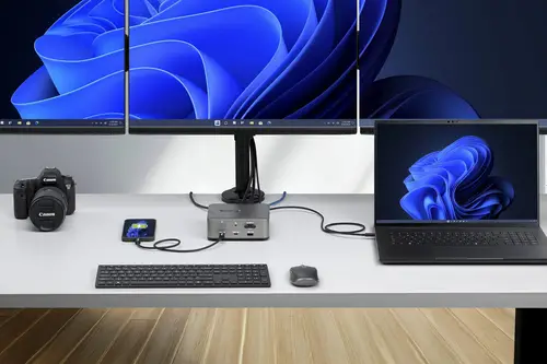 215UE-TB5USB4DOCK base para portátil y replicador de puertos Alámbrico Thunderbolt 5 Gris - Imagen 3