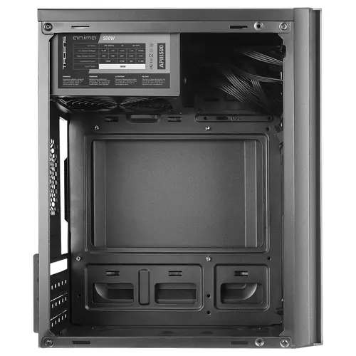AC6500, Caja Ordenador Compacta Micro ATX, Frontal Malla Refrigeración, Fuente Alimentación 500W, USB 3.0, Negro - Imagen 5