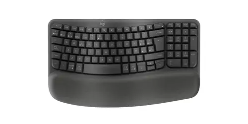 Wave Keys, teclado ergonómico inalámbrico con reposamanos acolchado, escritura cómoda y natural, Easy-Switch, Bluetooth, Logi Bolt, multisistema operativo, Windows/Mac,QWERTY Español, Grafito - Imagen 3