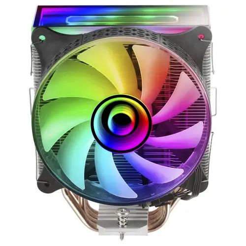 MCPU-VR Negro, Disipador CPU, Doble Espejo Infinito ARGB, 4 Heatpipes HCT, TDP 180W, Ventilador Ultra-silencioso PWM 12cm - Imagen 3