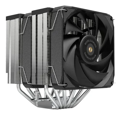 MCPU-XU6, Disipador CPU Doble Torre, TDP 350W, 2x Ventiladores de Aspas Híbridas y Rodamiento FDB de Cobre Hiperbalanceado, 6 Heatpipes Tecnología HCT ULTRA, Multisocket Universal, Negro - Imagen 1