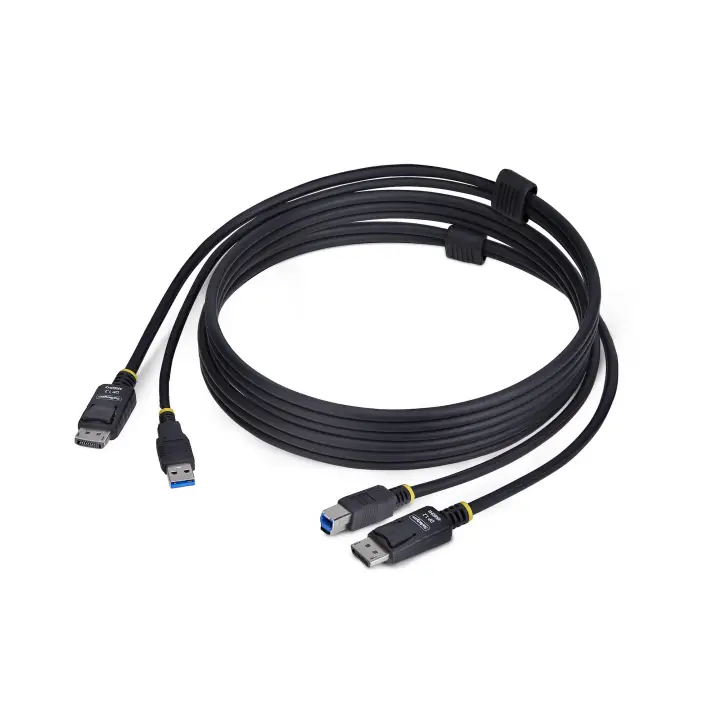 Cable KVM DisplayPort y USB 3.0 5Gbps de 1,8m - 4K 60Hz - Cable Combo DP 1.2 y USB para Switch Conmutador KVM