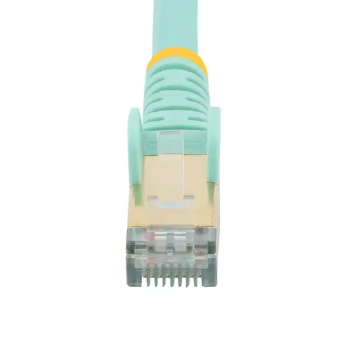 Cable de 3m de Red Ethernet RJ45 Cat6a Blindado STP - Cable sin Enganche Snagless - Aguamarina - Imagen 4