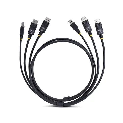 Cable KVM DisplayPort de Doble Pantalla con USB 5Gbps de 1,8m - 4K 60Hz - DP 1.2 - Cable para Conmutador KVM para Dos Monitores - Imagen 2