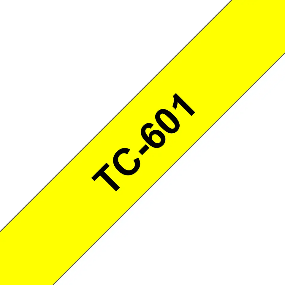 TC-601 cinta para impresora de etiquetas Negro sobre amarillo