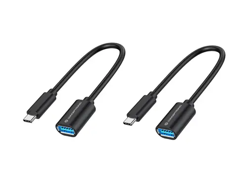 ABBY11B cable USB USB 3.2 Gen 1 (3.1 Gen 1) 0,2 m USB C USB A Negro - Imagen 1
