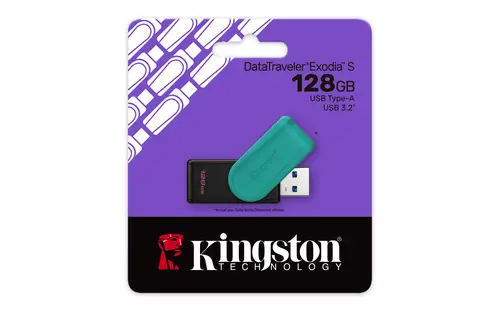 DataTraveler 128GB Portable USB 3.2 Gen 1 Exodia S (Black/Turquoise) - Imagen 3
