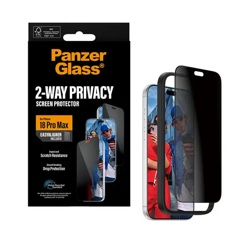 ® 2-Way Privacy Screen Protector iPhone 18 Pro Max | Ultra-Wide Fit w. EasyAligner Protector de pantalla 1 pieza(s) - Imagen 6