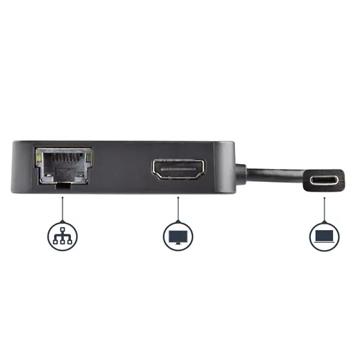 Adaptador Multipuertos USB C - Mini Dock Portátil USB-C 4K HDMI - Gigabit Ethernet - Hub USB 3.0 (1x USB-A 1x USB-C) - Adaptador Multi USB TipoC - Compatible con Thunderbolt 3 - Imagen 4