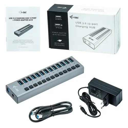 USB 3.0 Charging HUB 13port + Power Adapter 60 W - Imagen 5