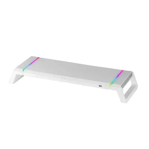 MGS-ONE Blanco, Soporte Monitor RGB Chroma, Tamaño Ajustable, Soporte Smartphone y Tablet, USB 2.0 Frontal - Imagen 1