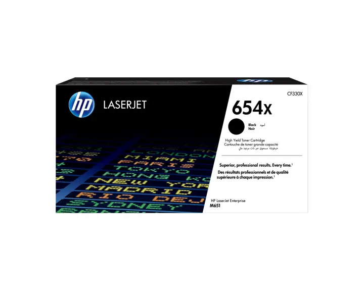 Cartucho de tóner original LaserJet 654X de alta capacidad negro