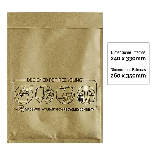 Bolsa Burbujas Acolchada Bankers Box Nº 17 (240x330) Pack 10 Uds - Imagen 2