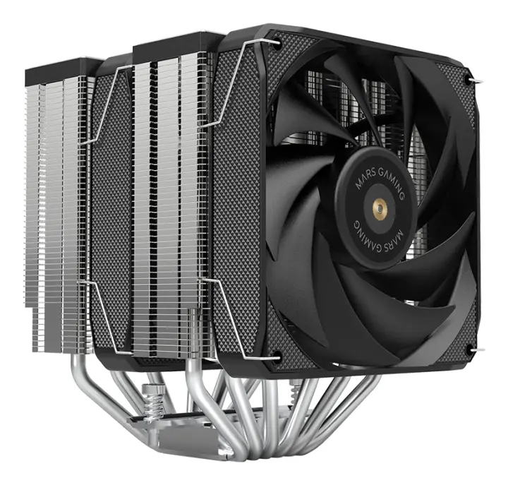 MCPU-XU6, Disipador CPU Doble Torre, TDP 350W, 2x Ventiladores de Aspas Híbridas y Rodamiento FDB de Cobre Hiperbalanceado, 6 Heatpipes Tecnología HCT ULTRA, Multisocket Universal, Negro
