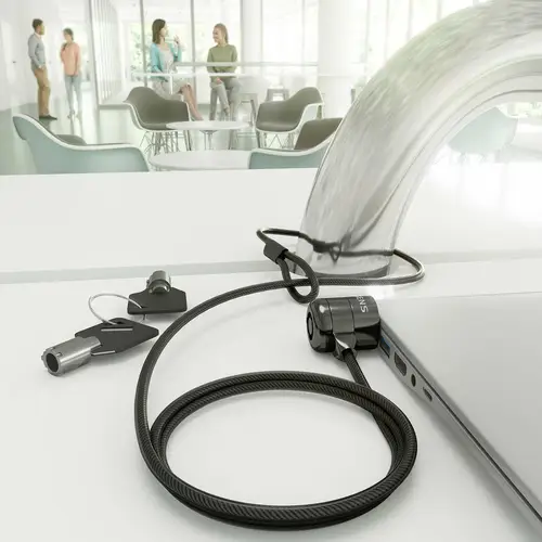 Cable de seguridad con cerradura de llave para ordenador, monitor, portátil 1.5m - Imagen 5