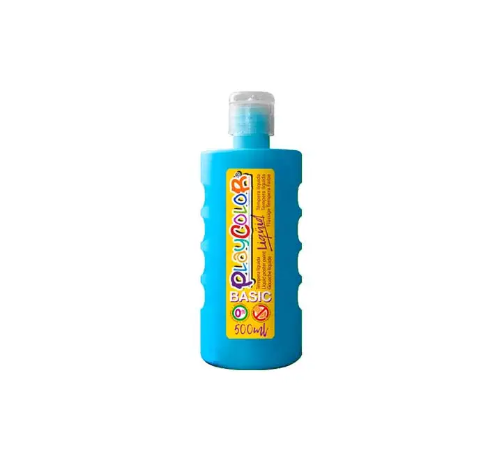 BOTE ERG. TEMPERA LIQ. PLAYCOLOR 500ML AZUL CL