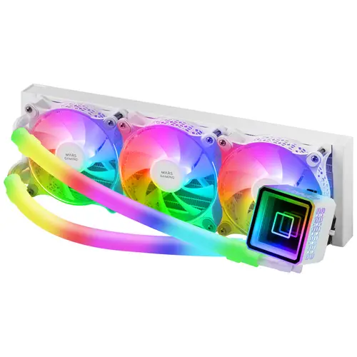 ML-ULTRA360 Blanco, Refrigeración Líquida CPU, TDP 650W, Espejo Infinito, 3 Ventiladores Silenciosos FDB ARGB, Tubos ARGB, Multisocket Universal - Imagen 3