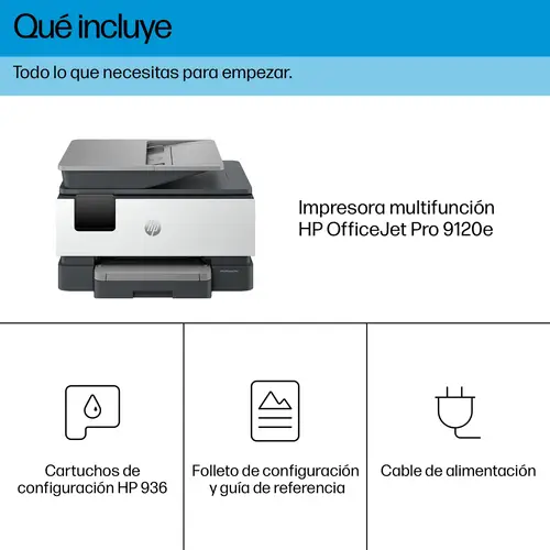 OfficeJet Pro 9120e Inalámbrico All-in-One Color Impresora, Servicio Instant Ink  Impresión a doble cara - Imagen 5
