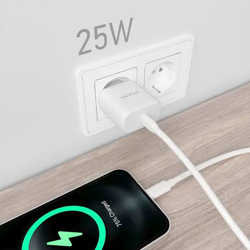 Cargador USB-C PD3.0 1 Puerto 1xUSB-C 25W, Blanco - Imagen 5